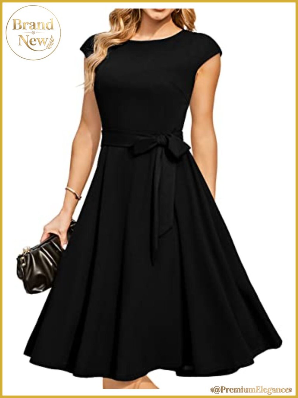 Women's Cocktail Formal Wedding Guest Dress A-Line Cap Sleeve Nylon